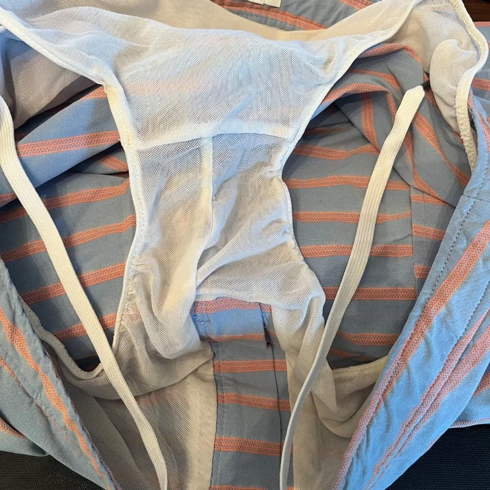 Onia The Calder Gray Multi Stripe Striped Swim‎ Trunks Shorts 38 Lined Pockets